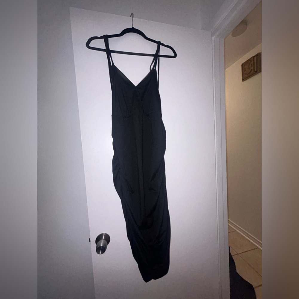 Black maxi scrunch at the bottom dress never worn